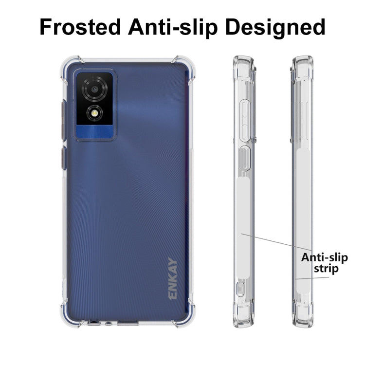 For TCL 501 4G ENKAY Hat-Prince Transparent TPU Shockproof Phone Case
