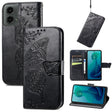 For Motorola Moto G 5G 2024 Butterfly Love Flower Embossed Leather Phone Case(Black) - free shipping - PMC Jewellery - Order now!