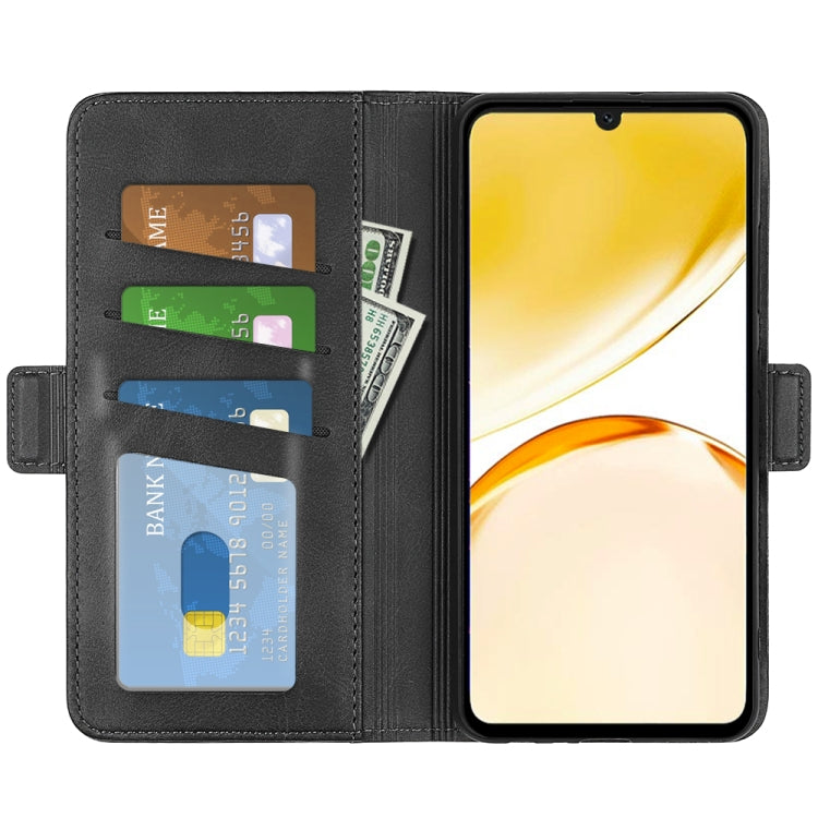 For Realme Narzo N53 / C53 Dual-side Magnetic Buckle Horizontal Flip Leather Phone Case(Black)