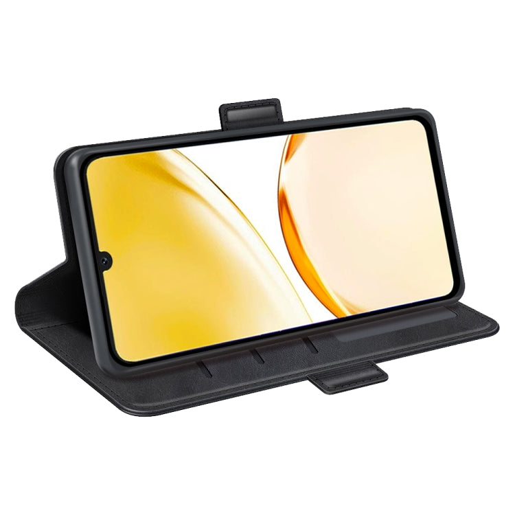 For Realme Narzo N53 / C53 Dual-side Magnetic Buckle Horizontal Flip Leather Phone Case(Black)