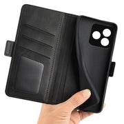 For Realme Narzo N53 / C53 Dual-side Magnetic Buckle Horizontal Flip Leather Phone Case(Black)