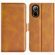 For Realme C67 5G Dual-side Magnetic Buckle Horizontal Flip Leather Phone Case(Yellow)
