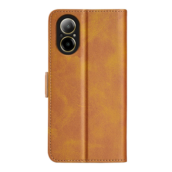 For Realme C67 5G Dual-side Magnetic Buckle Horizontal Flip Leather Phone Case(Yellow)