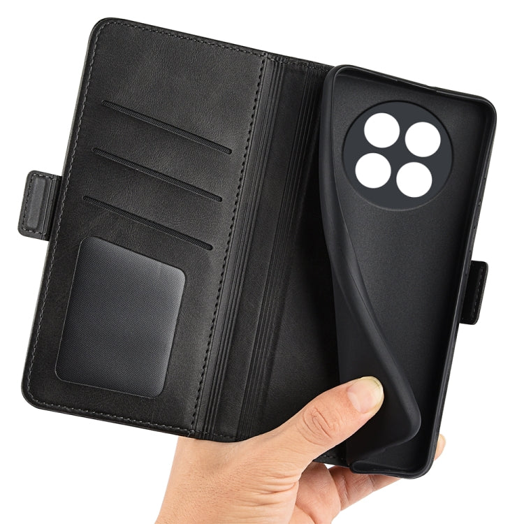 For Realme 12 5G Dual-side Magnetic Buckle Horizontal Flip Leather Phone Case(Black)