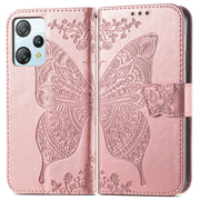 For Blackview A53 Butterfly Love Flower Embossed Leather Phone Case(Rose Gold)