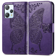 For Blackview A53 Butterfly Love Flower Embossed Leather Phone Case(Purple)