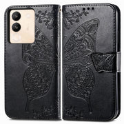 For vivo X100 Pro Butterfly Love Flower Embossed Leather Phone Case(Black)