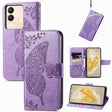 For vivo X100 Pro Butterfly Love Flower Embossed Leather Phone Case(Lavender) - vivo Cases by imak | Online Shopping South Africa | PMC Jewellery | Buy Now Pay Later Mobicred