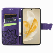 For vivo X100 Pro Butterfly Love Flower Embossed Leather Phone Case(Purple)