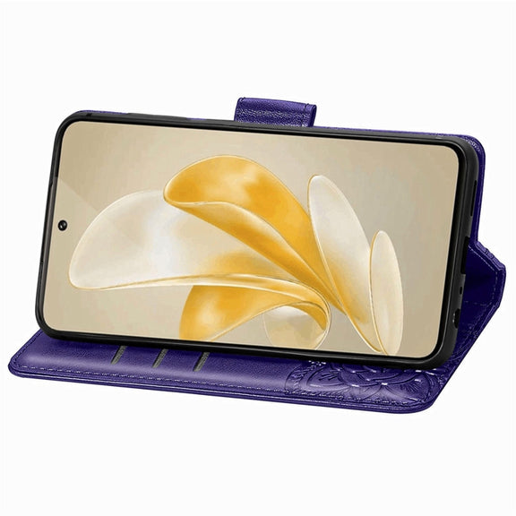 For vivo X100 Pro Butterfly Love Flower Embossed Leather Phone Case(Purple)