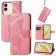 For vivo X100 Butterfly Love Flower Embossed Leather Phone Case(Pink) - vivo Cases by imak | Online Shopping South Africa | PMC Jewellery | Buy Now Pay Later Mobicred