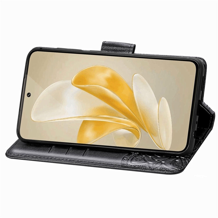 For vivo X100 Butterfly Love Flower Embossed Leather Phone Case(Black)