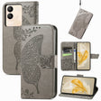 For vivo X100 Butterfly Love Flower Embossed Leather Phone Case(Gray) - vivo Cases by imak | Online Shopping South Africa | PMC Jewellery | Buy Now Pay Later Mobicred