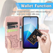 For vivo X100 Pro Butterfly Love Flower Embossed Leather Phone Case(Black)