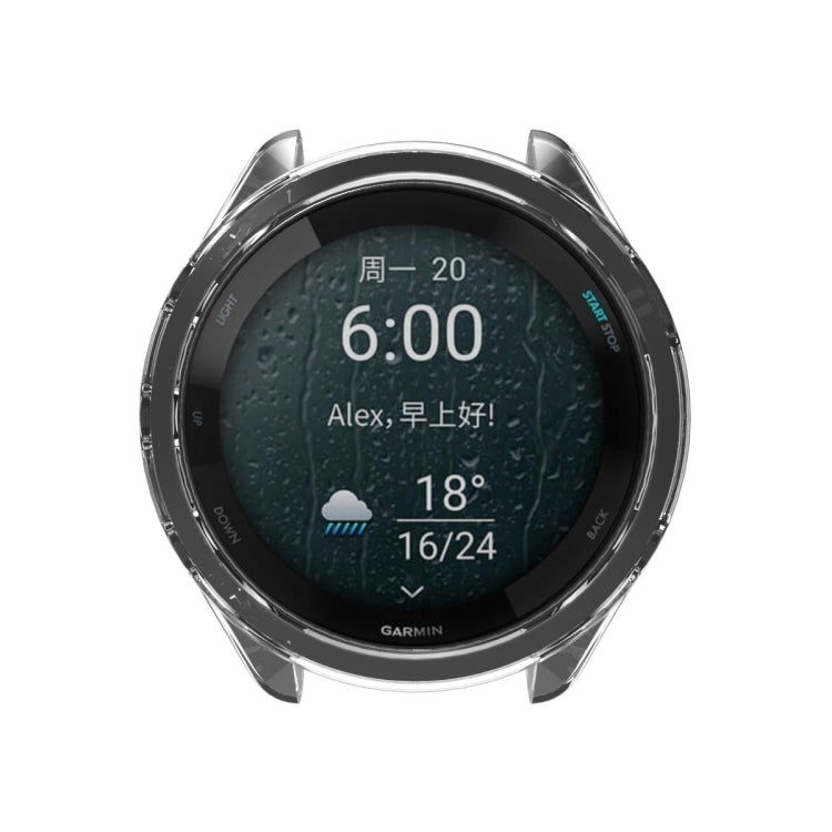 For Garmin Forerunner 265 ENKAY Hat-Prince Transparent TPU Frame Drop Protection Case(Grey)
