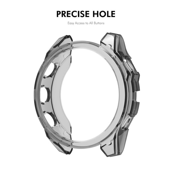 For Garmin Fenix 8 AMOLED 43mm ENKAY Hat-Prince Transparent TPU Frame Drop Protection Case(Grey)