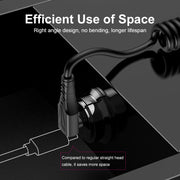 ENKAY PD 27W Type-C to 8 Pin 3A Elbow Expansion Spring Coiled Fast Chrging Data Cable, Length: 1.5m