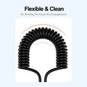 ENKAY Type-C to Type-C / 8 Pin 3A Elbow Expansion Spring Coiled Fast Chrging Data Cable, Length: 1.5m