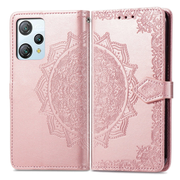 For Blackview A53 Mandala Flower Embossed Leather Phone Case(Rose Gold)