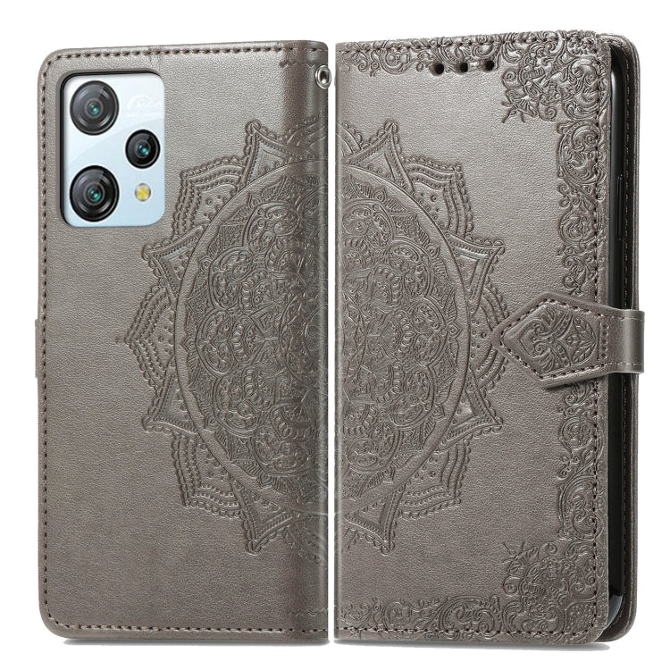 For Blackview A53 Mandala Flower Embossed Leather Phone Case(Gray)