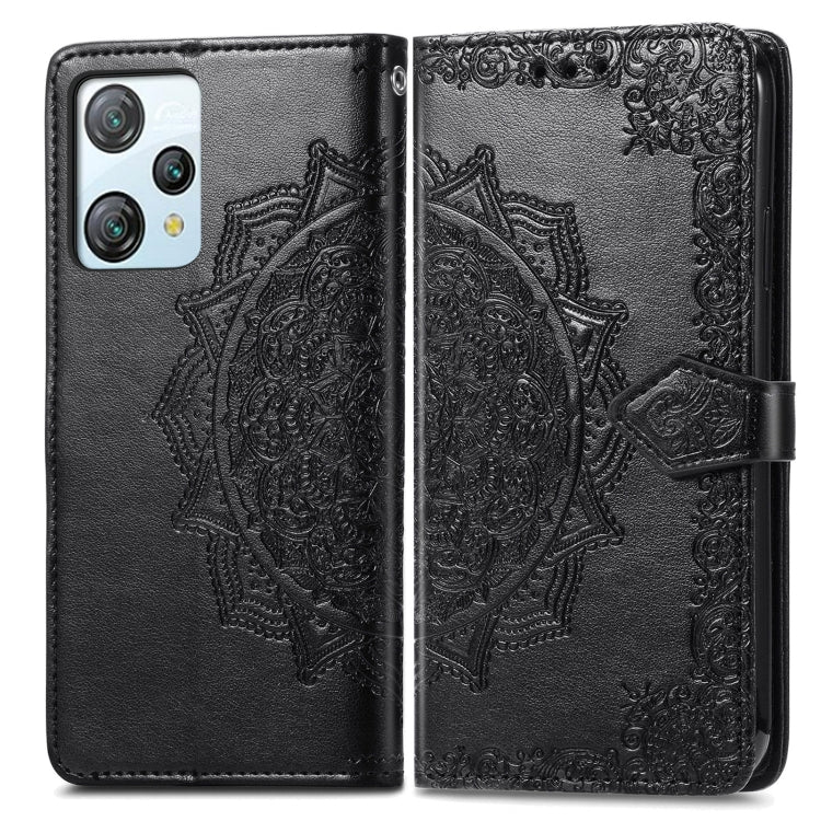 For Blackview A53 Mandala Flower Embossed Leather Phone Case(Black)