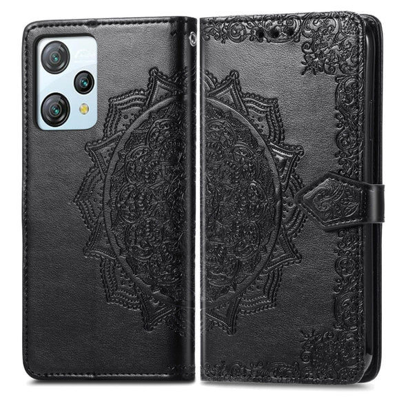 For Blackview A53 Mandala Flower Embossed Leather Phone Case(Black)
