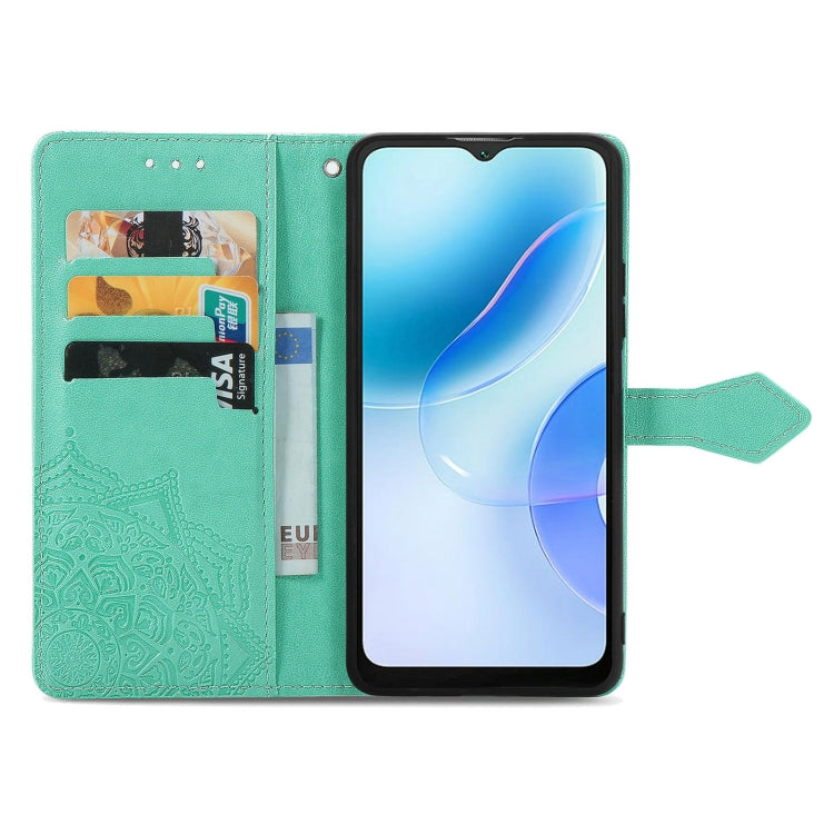For Blackview A53 Mandala Flower Embossed Leather Phone Case(Green)
