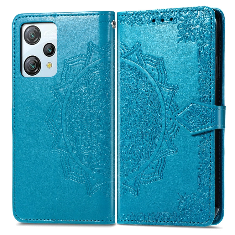 For Blackview A53 Mandala Flower Embossed Leather Phone Case(Blue)
