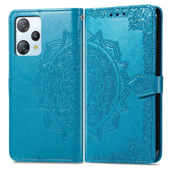 For Blackview A53 Mandala Flower Embossed Leather Phone Case(Blue)