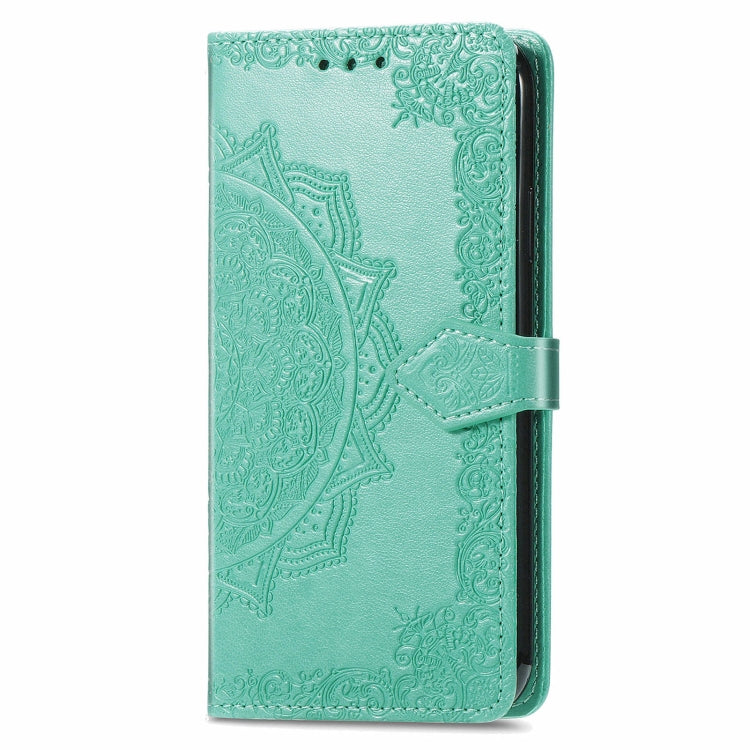 For Motorola Moto G Play 2024 Mandala Flower Embossed Leather Phone Case(Green)