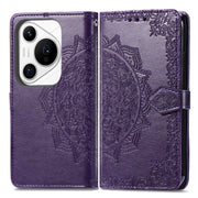 For Huawei Pura 70 Pro+ Mandala Flower Embossed Leather Phone Case(Purple)