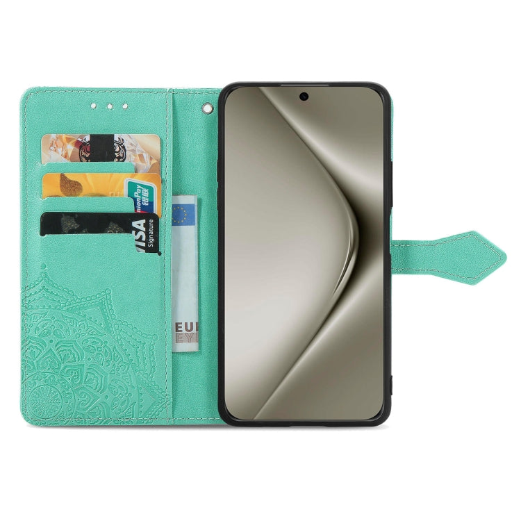 For Huawei Pura 70 Pro+ Mandala Flower Embossed Leather Phone Case(Green)