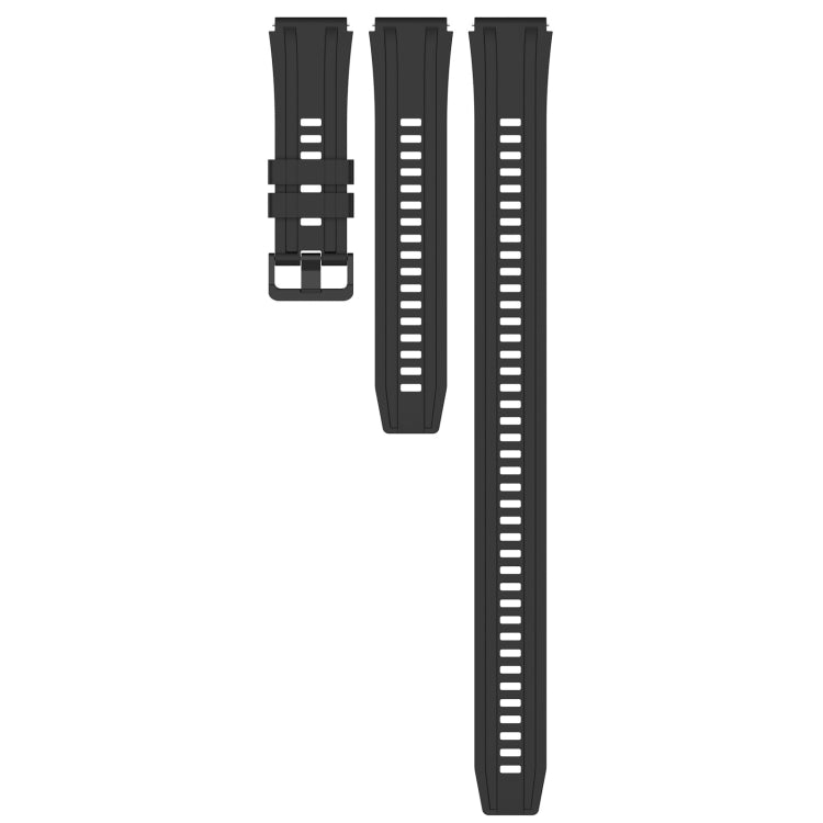 For Huawei Watch Ultimate Long & Short Sports Solid Color Silicone Watch Band Set(Black)