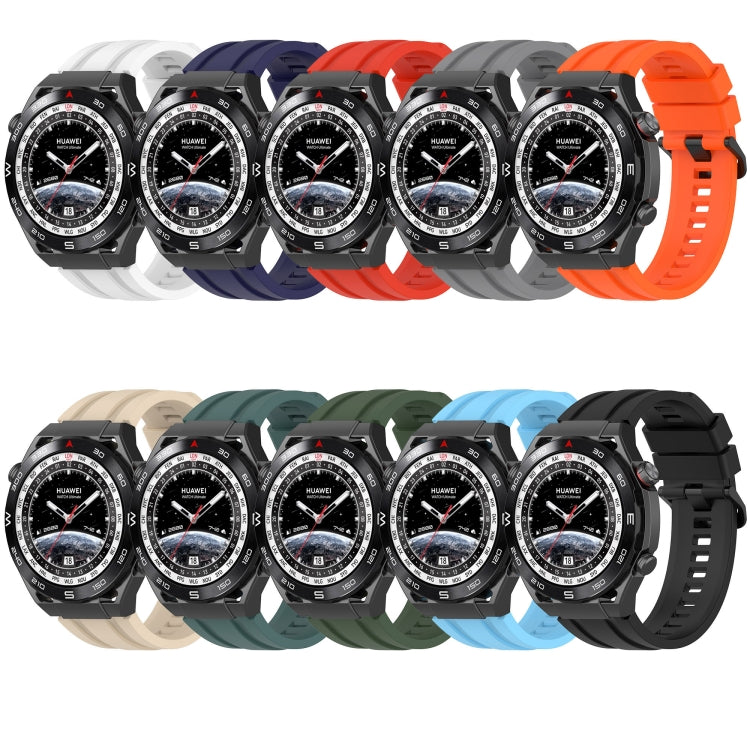 For Huawei Watch Ultimate Long & Short Sports Solid Color Silicone Watch Band Set(Dark Green)