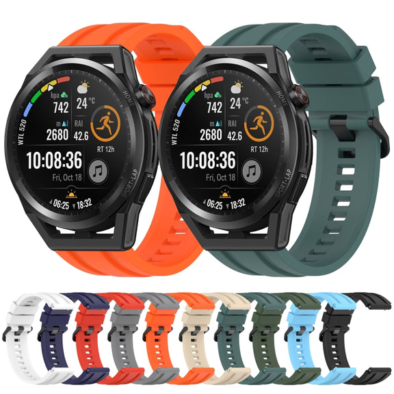 For Huawei Watch Ultimate Long & Short Sports Solid Color Silicone Watch Band Set(Dark Green)