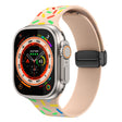 For Apple Watch 4 40mm Rainbow Dots Silicone Magnetic Black Buckle Watch Band(Pink) - Watch Bands by PMC TechLife | Online Shopping South Africa | PMC TechLife