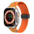 For Apple Watch 38mm Rainbow Dots Silicone Magnetic Black Buckle Watch Band(Orange) - Watch Bands by PMC TechLife | Online Shopping South Africa | PMC TechLife