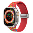 For Apple Watch Ultra 49mm Rainbow Dots Silicone Magnetic Buckle Watch Band(Red) - Watch Bands by PMC TechLife | Online Shopping South Africa | PMC TechLife