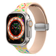For Apple Watch 7 41mm Rainbow Dots Silicone Magnetic Buckle Watch Band(Pink) - Watch Bands by PMC TechLife | Online Shopping South Africa | PMC TechLife