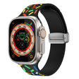 For Apple Watch 4 40mm Rainbow Dots Silicone Magnetic Buckle Watch Band(Black) - Watch Bands by PMC TechLife | Online Shopping South Africa | PMC TechLife