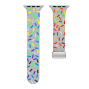 For Apple Watch 2 38mm Rainbow Dots Silicone Magnetic Buckle Watch Band(Gray)
