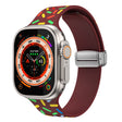 For Apple Watch 42mm Rainbow Dots Silicone Magnetic Buckle Watch Band(Wine) - Watch Bands by PMC TechLife | Online Shopping South Africa | PMC TechLife