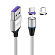 ENKAY 2 in 1 5A USB to Type-C + 8 Pin Magnetic Fast Charging Data Cable with LED Light, Length: 1m(Silver) - free shipping - PMC TechLife - Order now!