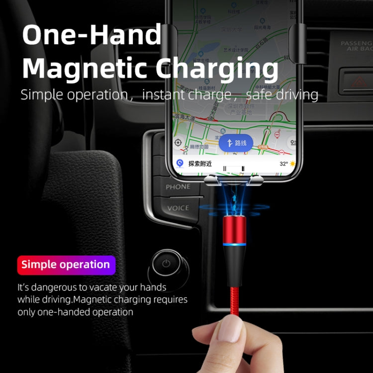 ENKAY 2 in 1 5A USB to Type-C + 8 Pin Magnetic Fast Charging Data Cable with LED Light, Length: 1m(Black)