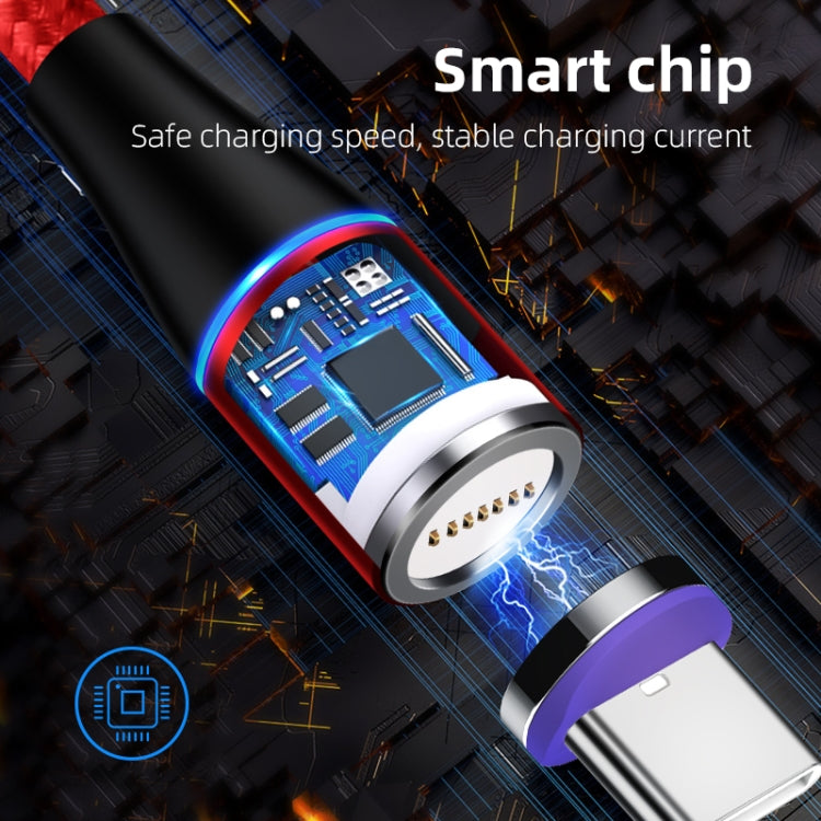ENKAY 2 in 1 5A USB to Type-C + 8 Pin Magnetic Fast Charging Data Cable with LED Light, Length: 1m(Black)