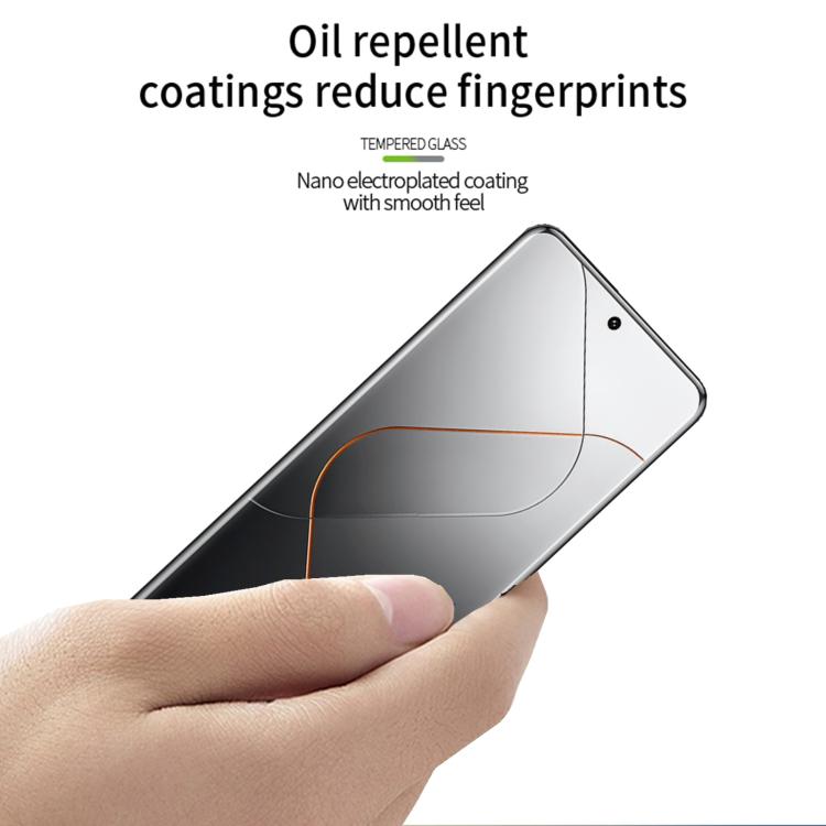 For Xiaomi 14 Pro PINWUYO 9H 3D Hot Bending Tempered Glass Film(Black)