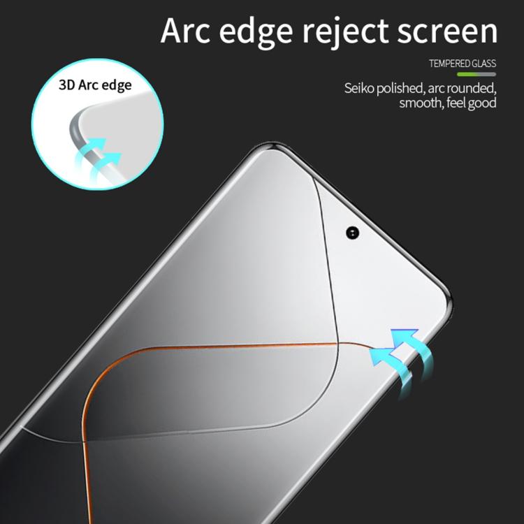 For Xiaomi 14 Pro PINWUYO 9H 3D Hot Bending Tempered Glass Film(Black)