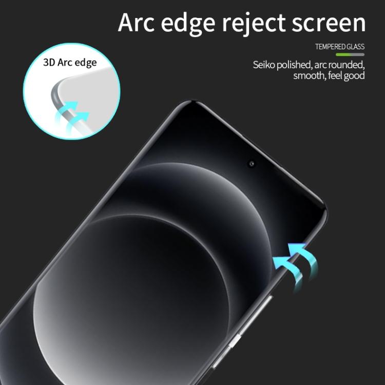 For Xiaomi 14 Ultra PINWUYO 9H 3D Hot Bending Tempered Glass Film(Black)