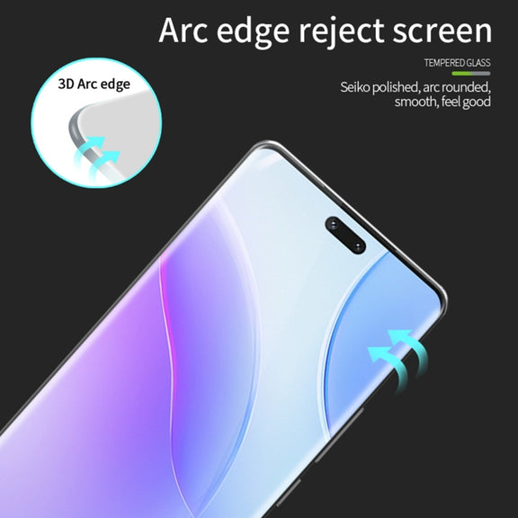 For Honor 90 Pro MOFI 9H 3D Hot Bending Tempered Glass Film(Black)