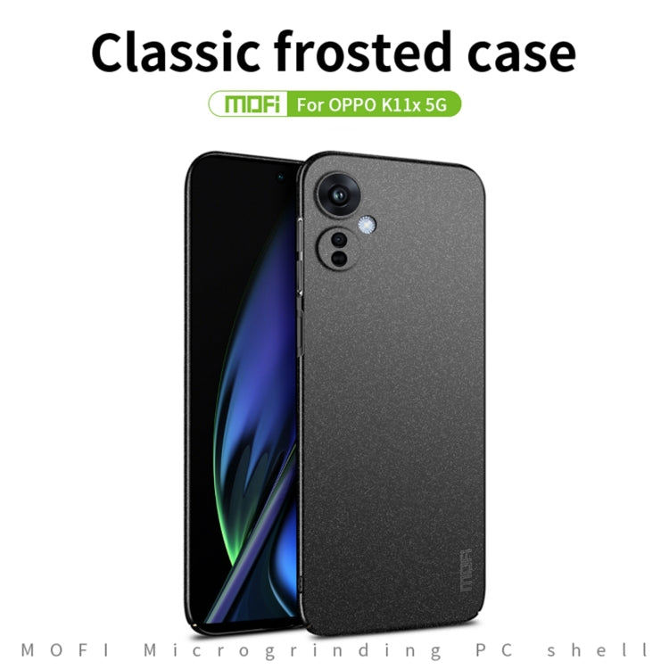 For OPPO K11X 5G MOFI Fandun Series Frosted PC Ultra-thin All-inclusive Phone Case(Blue)